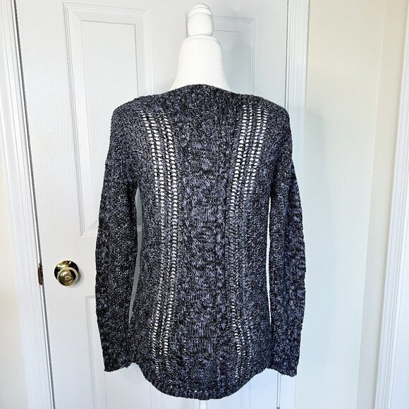 Women's Mudd Long Sleeve Sweater | Blue | Open Knit | Scoop Neck | Size Medium - Picture 4 of 10